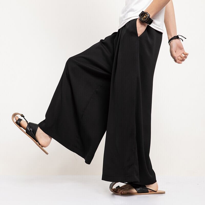 Oriental Straight Leg Baggy Pants