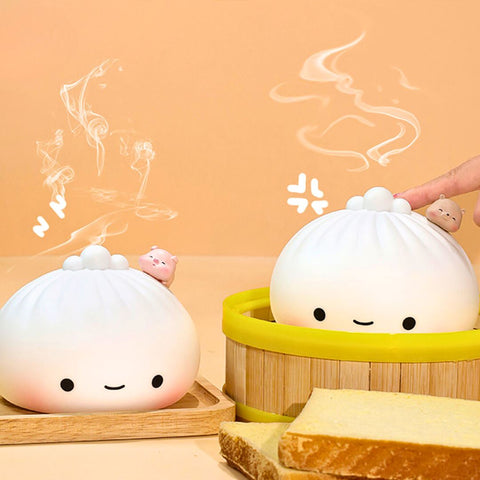 Pan Kawaii con luz LED de silicona suave y sensible al tacto 