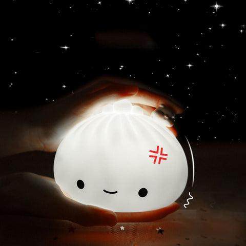 Pan Kawaii con luz LED de silicona suave y sensible al tacto 