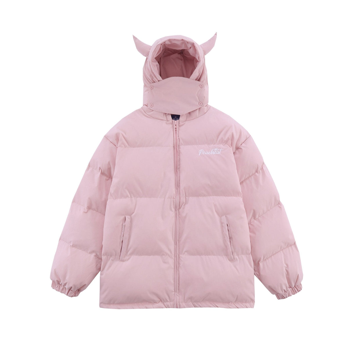 Pink Devil Horns Puffer Jacket