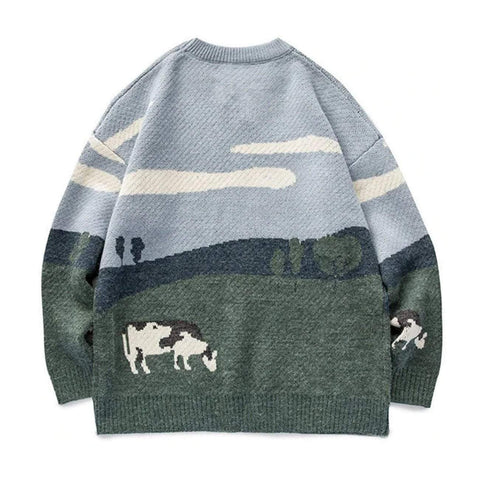 Prairie Cow Pattern Sweater