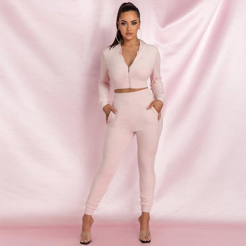 Voguable Y2k Two Piece Set Streetwear Casual Sports Letter Embroidery Long Sleeve jacket Pants Tracksuit