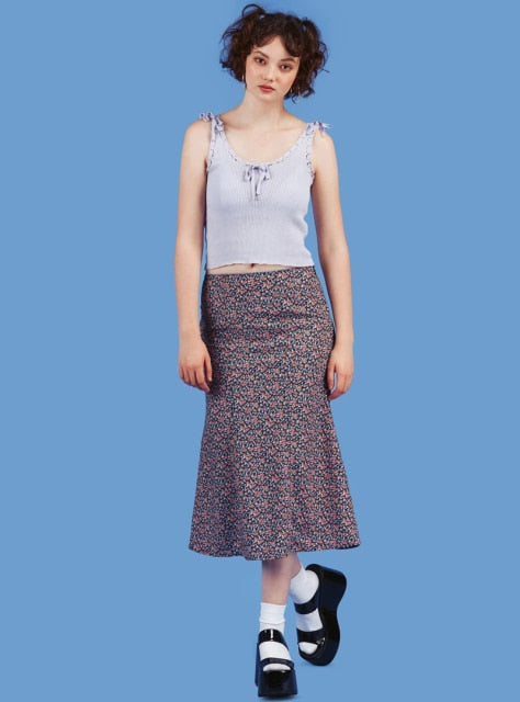 Print Skirt A-Line Trendy Y2K Skirts Harajuku Knee-Length Casual High Waist Party Streetwear Bodycon E-girl Skirt