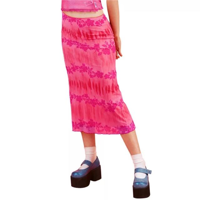 Print Skirt A-Line Trendy Y2K Skirts Harajuku Knee-Length Casual High Waist Party Streetwear Bodycon E-girl Skirt