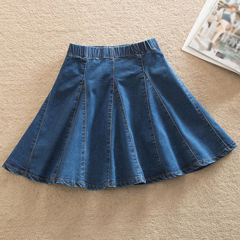 Denim Skirt With Ruffles 6XL 7XL Harajuku Y2K Jeans Skater Woman High Waist Bottom FeCasual Pleated Micro Mini Short Jurken