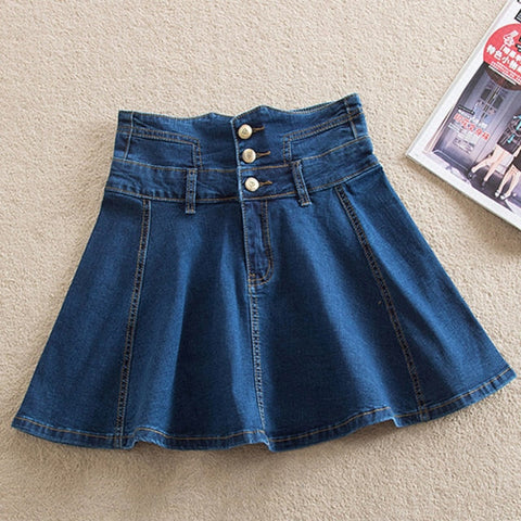 Denim Skirt With Ruffles 6XL 7XL Harajuku Y2K Jeans Skater Woman High Waist Bottom FeCasual Pleated Micro Mini Short Jurken
