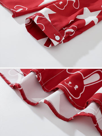 Rabbit Star Print Long Sleeve Shirt
