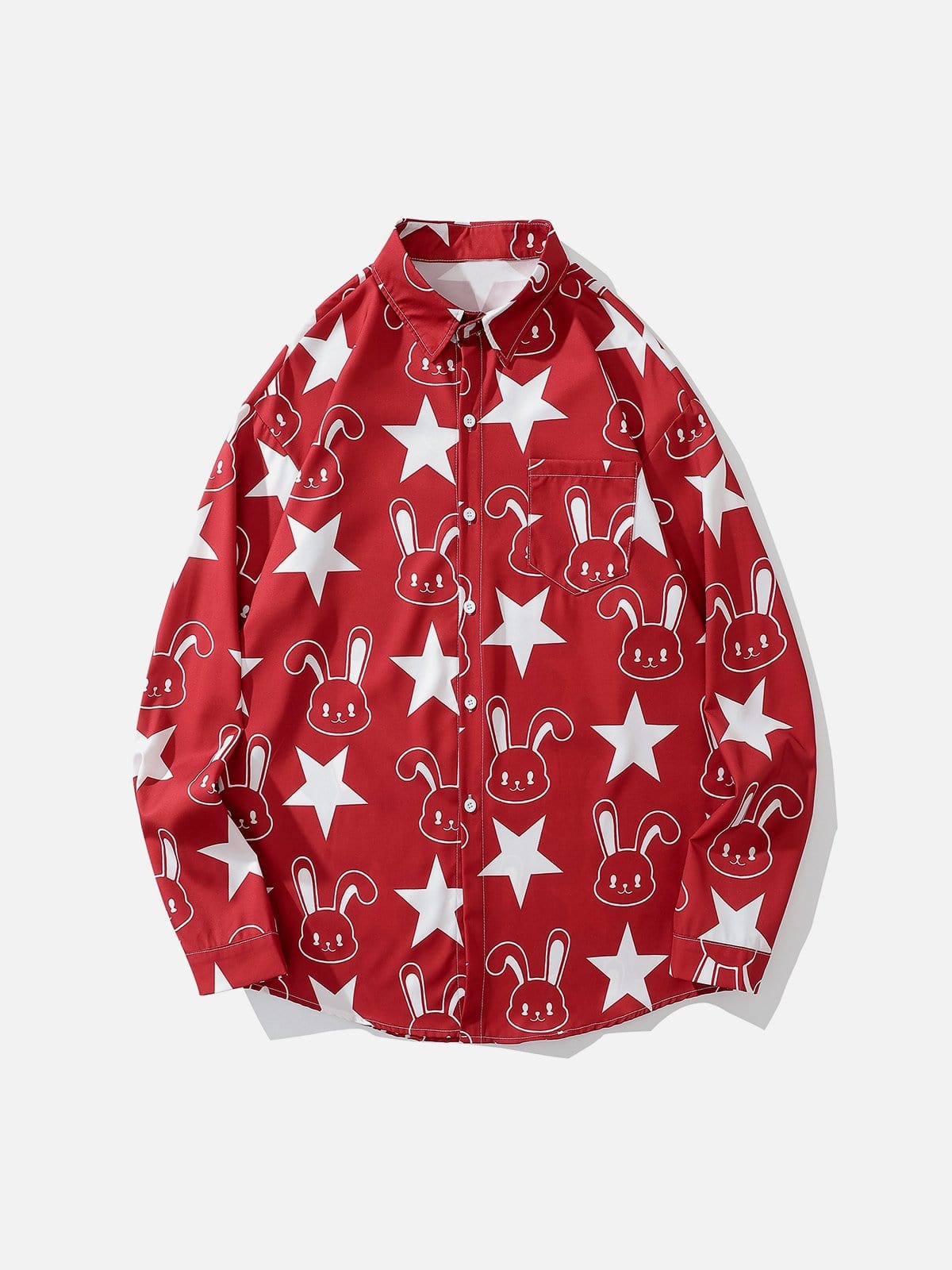Rabbit Star Print Long Sleeve Shirt