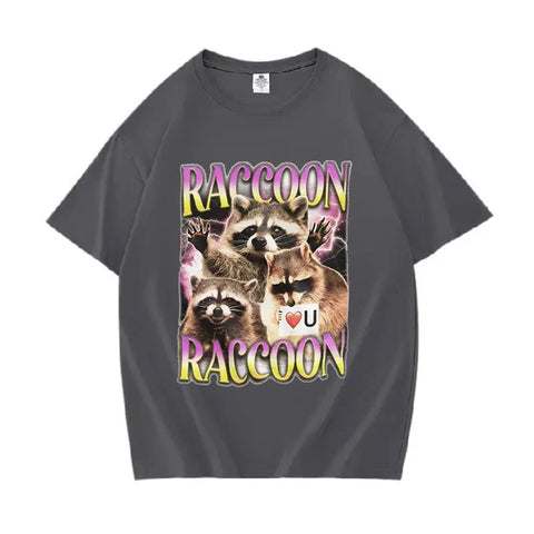 Retro Raccoon Lover Funny T Shirts