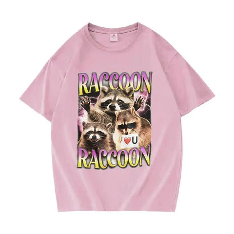 Retro Raccoon Lover Funny T Shirts