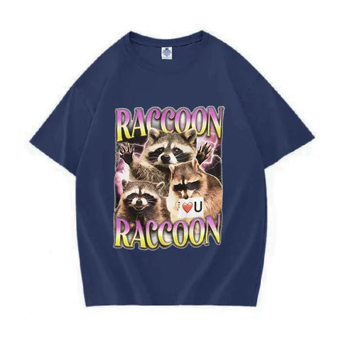 Retro Raccoon Lover Funny T Shirts