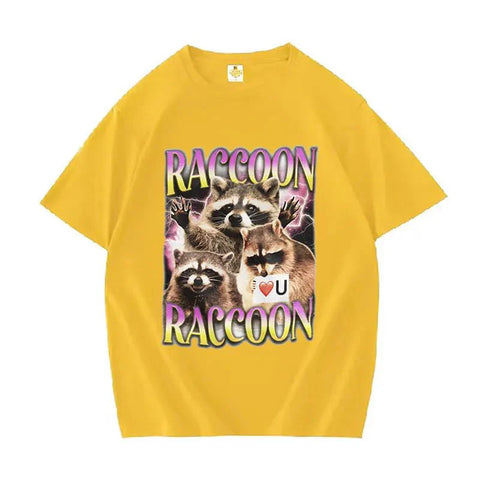 Retro Raccoon Lover Funny T Shirts