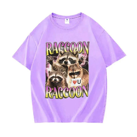 Retro Raccoon Lover Funny T Shirts