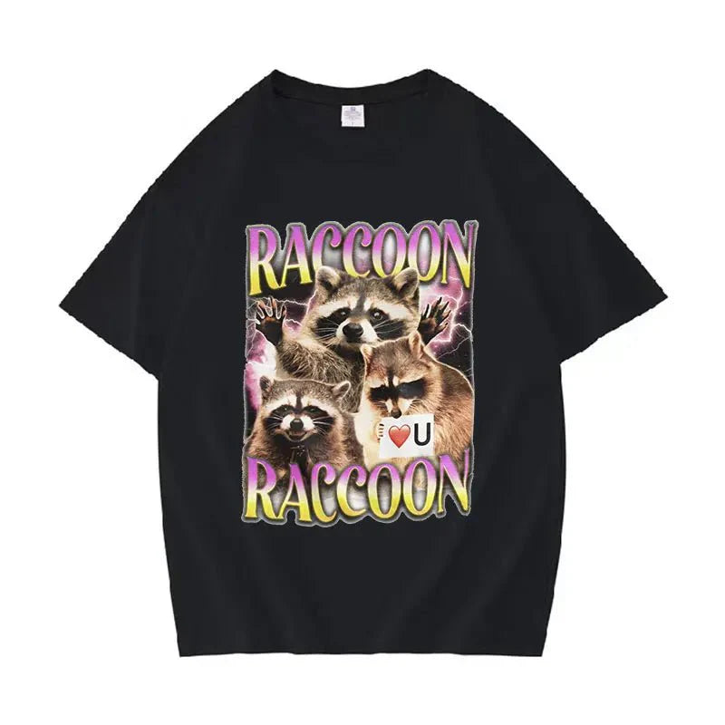 Retro Raccoon Lover Funny T Shirts