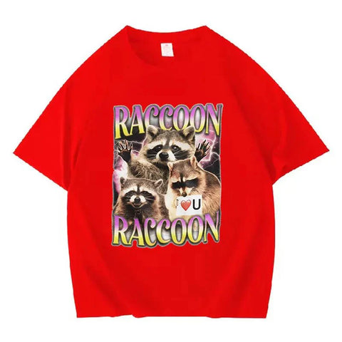 Retro Raccoon Lover Funny T Shirts