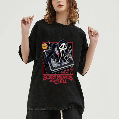 Camiseta de películas de miedo y relax