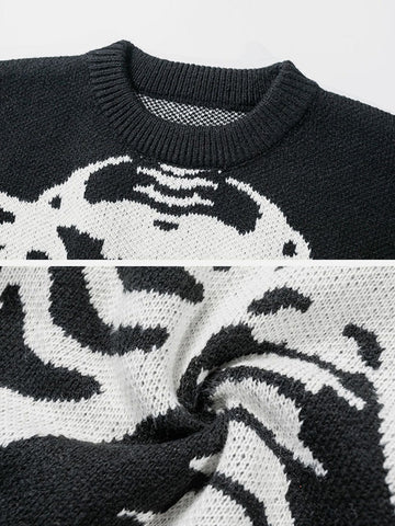 Skeleton Graphic Knit Sweater