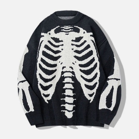 Skeleton Graphic Knit Sweater