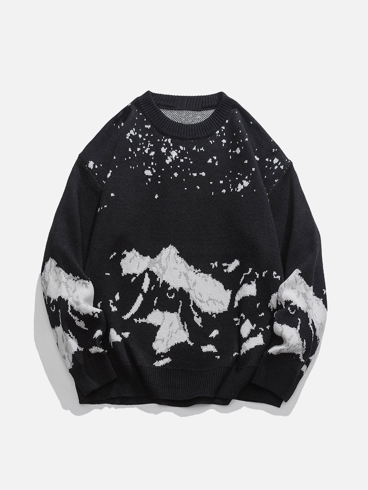 Snowy Mountains Print Sweater