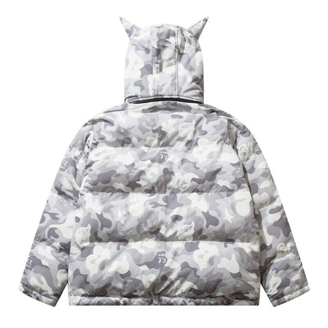 Streetwear Camouflage Pufferjacke