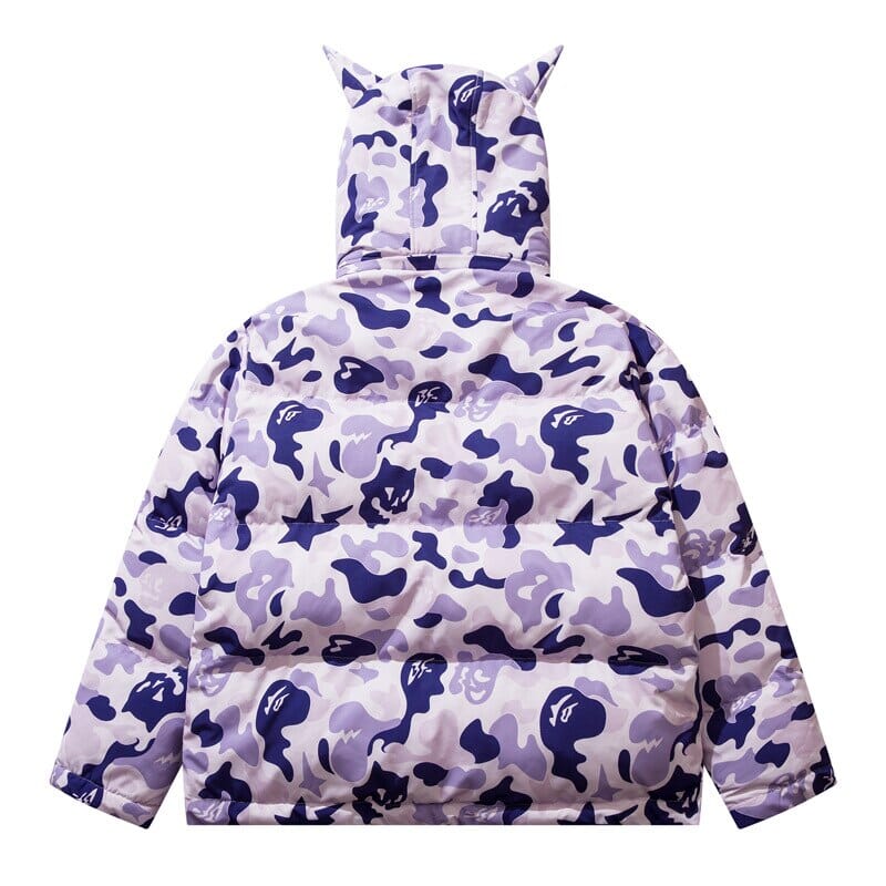 Streetwear Camouflage Pufferjacke