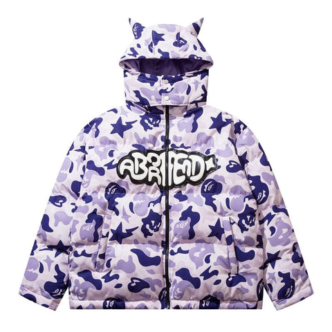 Streetwear Camouflage Pufferjacke