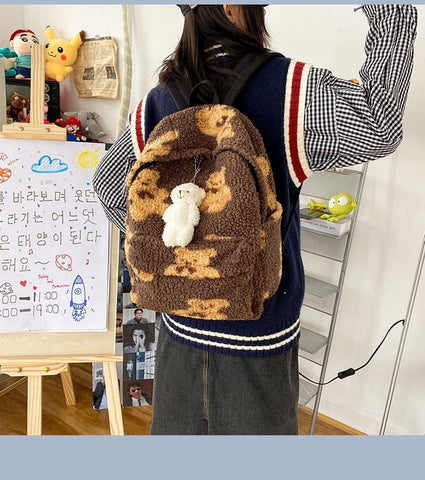 Teddy Bear Fuzzy Backpack