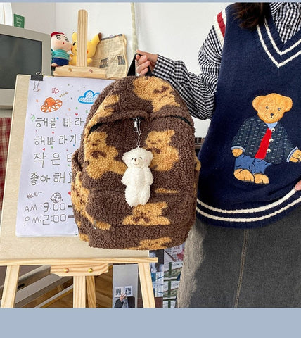 Flauschiger Teddybär-Rucksack