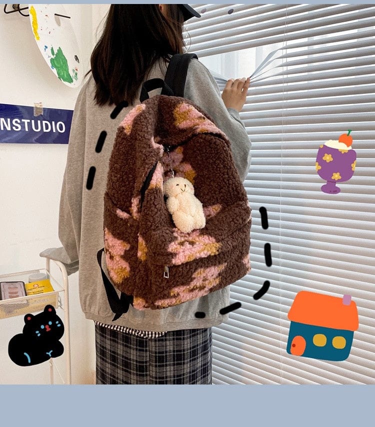 Mochila afelpada con forma de osito de peluche