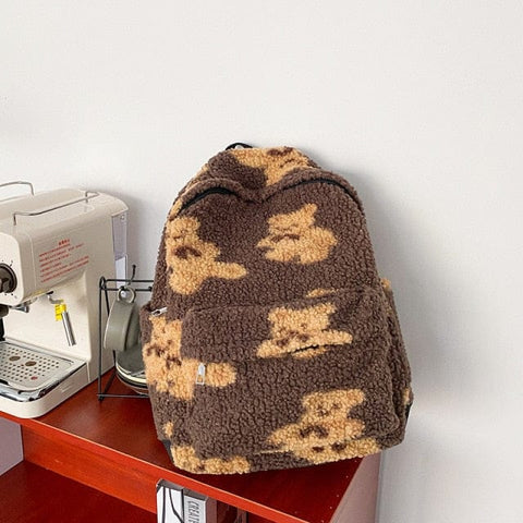 Mochila afelpada con forma de osito de peluche