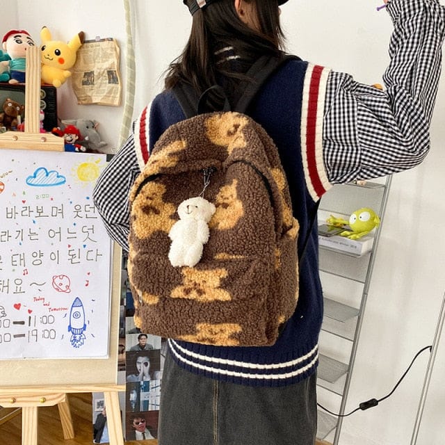 Mochila afelpada con forma de osito de peluche