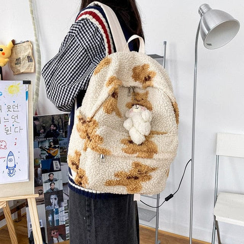 Mochila afelpada con forma de osito de peluche