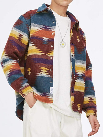 Camisa de manga larga con patchwork y teñido anudado