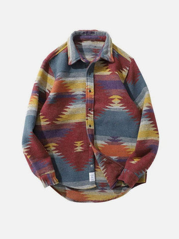 Camisa de manga larga con patchwork y teñido anudado