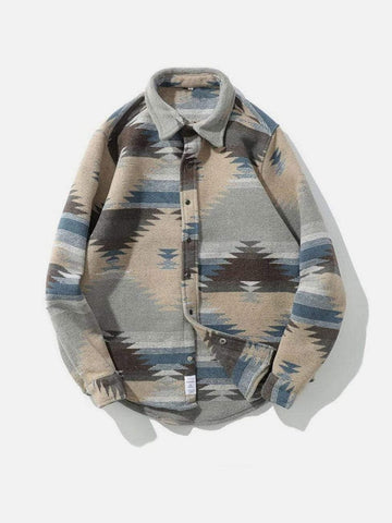 Camisa de manga larga con patchwork y teñido anudado