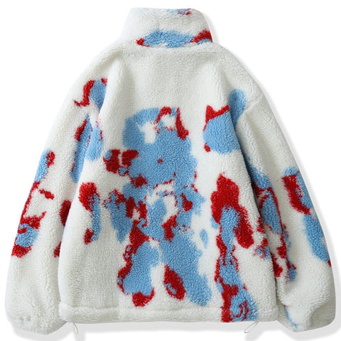 Chaqueta Sherpa con efecto tie-dye