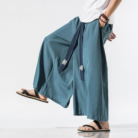 Pantalones de kimono anchos tradicionales e informales