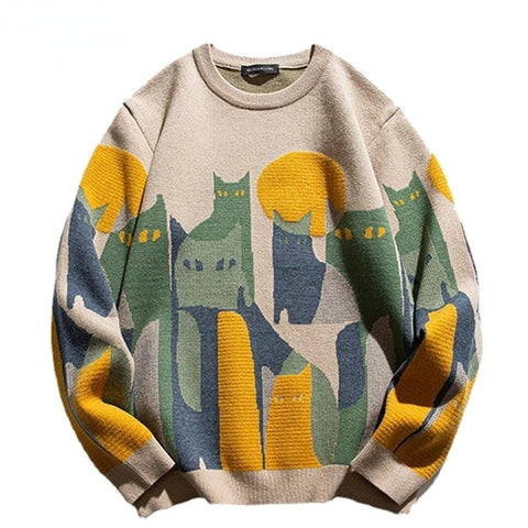 Vintage Wüstenkatzen Pullover