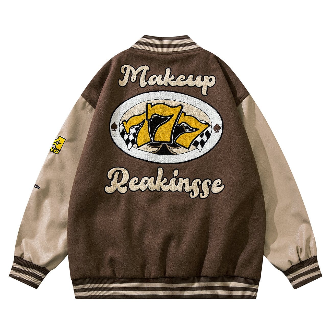 Patchworkjacke mit Vintage-Flaggenstickerei 