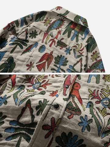 Chaqueta con estampado floral vintage