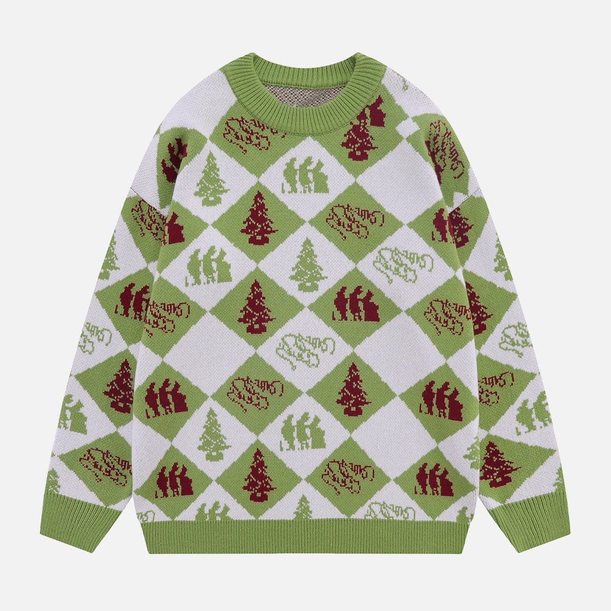 Vintage Rhombus Weihnachtsstrickpullover