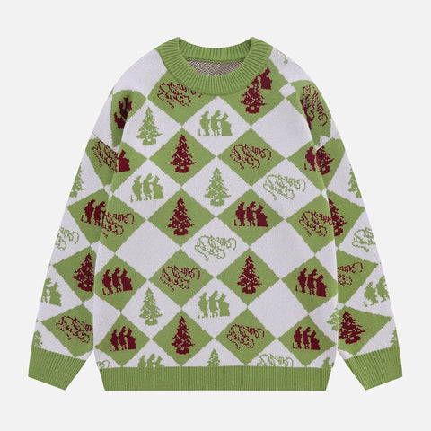 Vintage Rhombus Christmas Knit Sweater