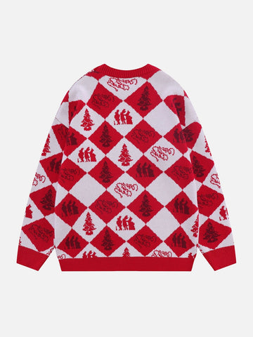 Vintage Rhombus Christmas Knit Sweater