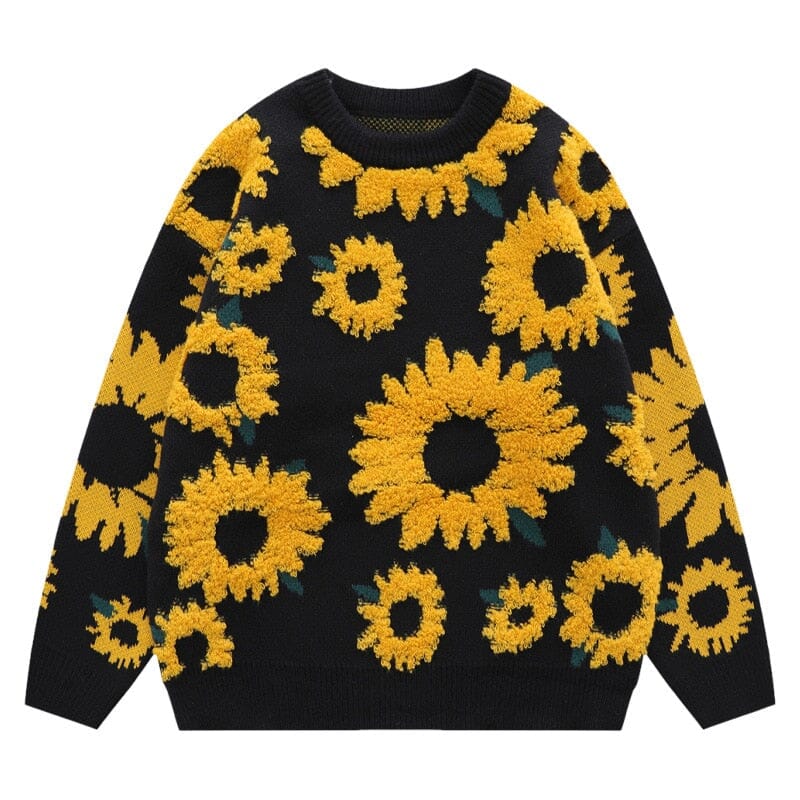 Suéter vintage kawaii de girasol