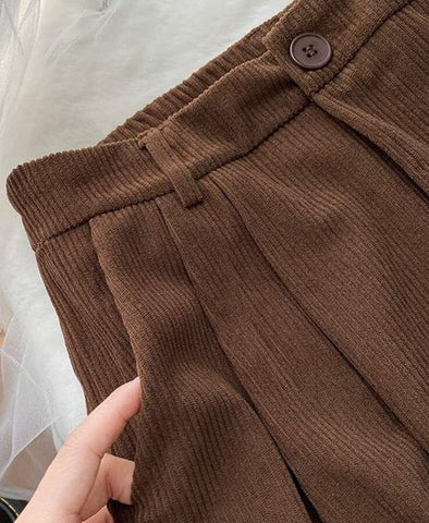 Retro Corduroy Straight Leg Pants