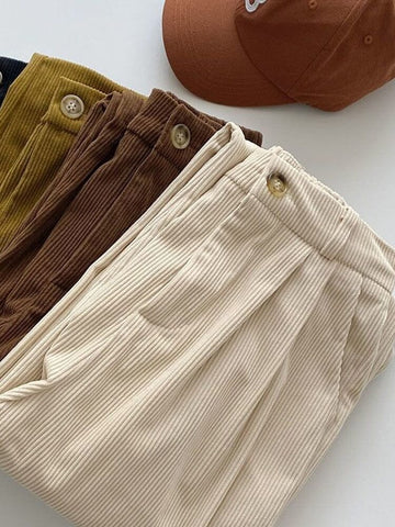 Retro Corduroy Straight Leg Pants