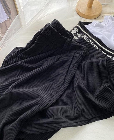 Retro Corduroy Straight Leg Pants