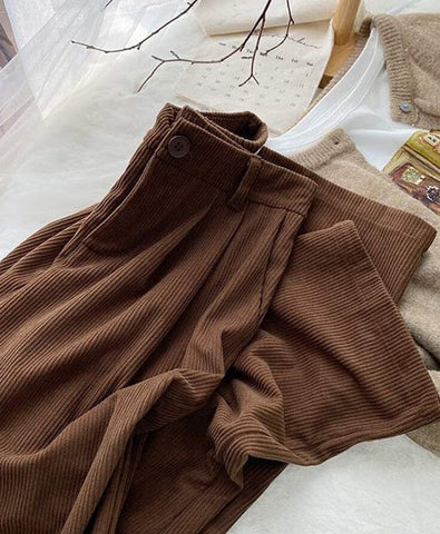 Retro Corduroy Straight Leg Pants