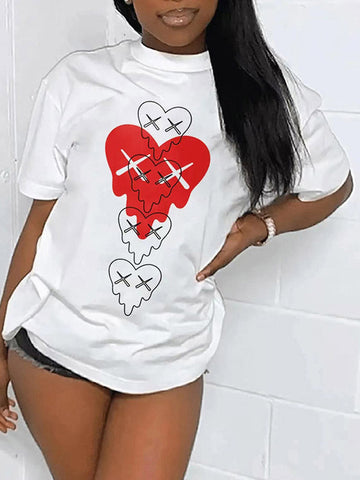 Camiseta con estampado de corazón