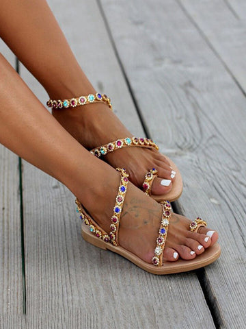 Strass Flip-Flops Kristall Sandalen